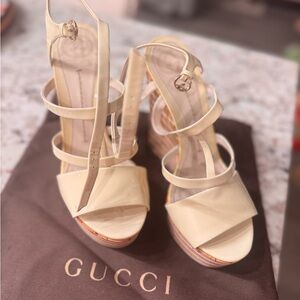 Gucci Women's Cream Strappy Sandals